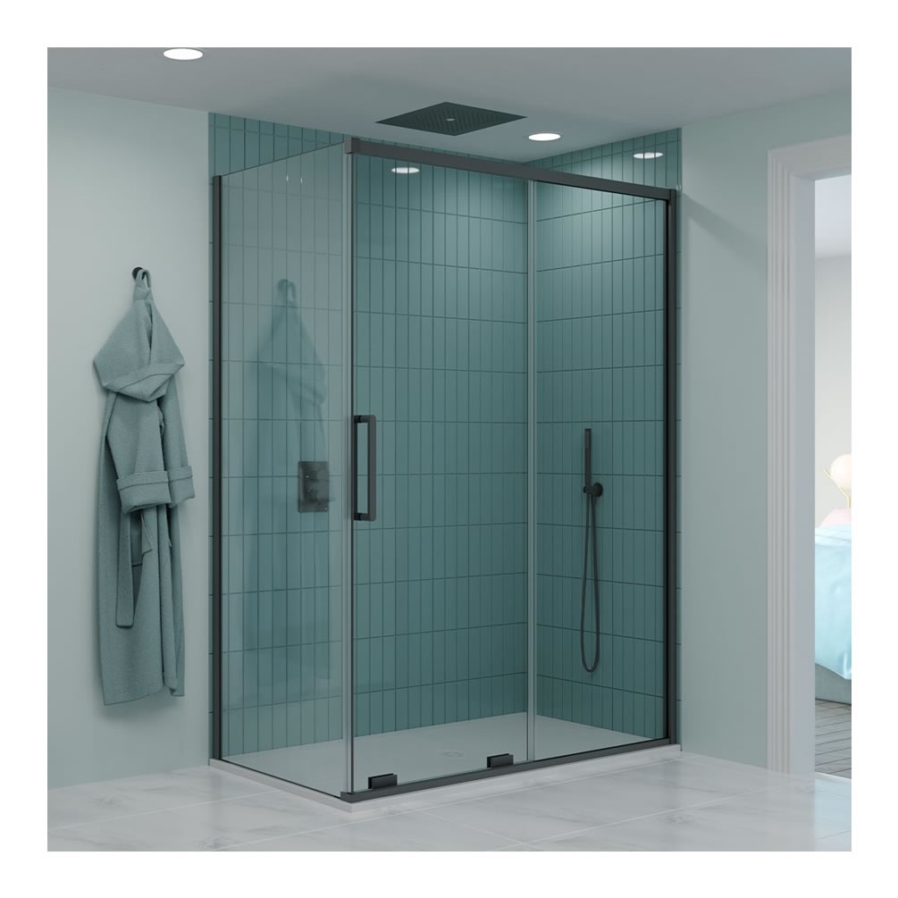Lifestyle image of Crosswater Optix 10 Slate Sliding Shower Door
